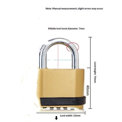 2 pack Heavy Duty Combination Padlock, Large Outdoor Padlock [One-Touch Unlocking] High Security Weatherproof, Design of Hidden Password Suitable for Locker, Home, School, Garage, Gate, Garden