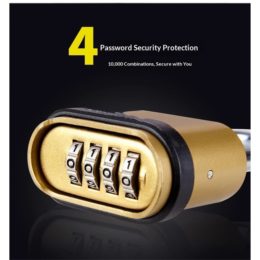 2 pack Heavy Duty Combination Padlock, Large Outdoor Padlock [One-Touch Unlocking] High Security Weatherproof, Design of Hidden Password Suitable for Locker, Home, School, Garage, Gate, Garden