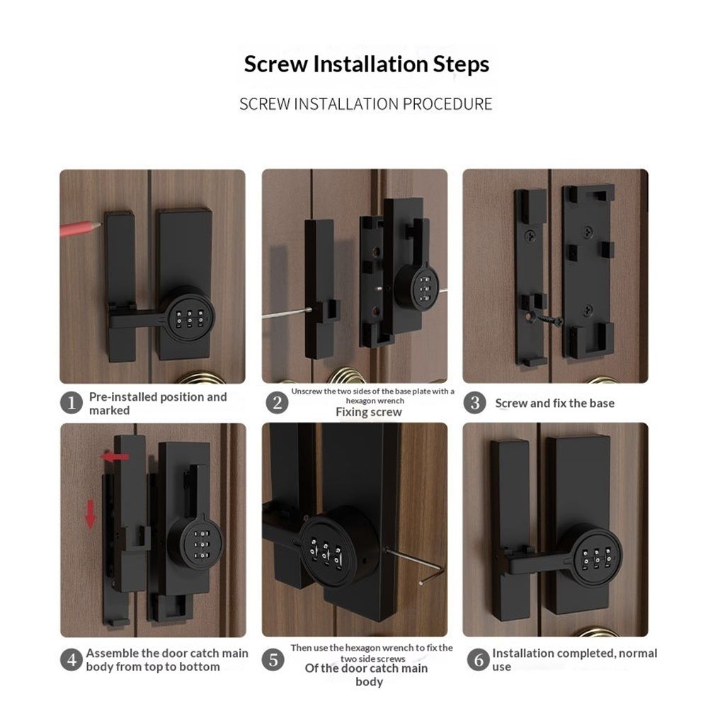 Black (Luminous) 180 Degree Barn Door Lock, 3 Digit Password Keyless, Mechanical Password Lock,Flip Latch with Combination,for Barn Door,Sliding Door, Windows, Cabinets, Garden, Bathroom