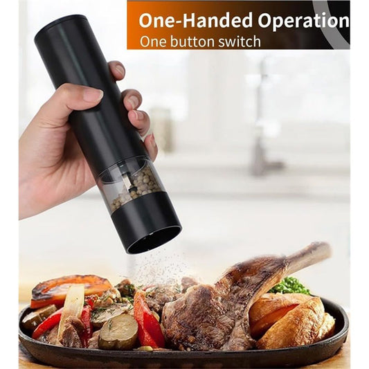 2 pack Electric Salt & Pepper Grinder Set 40mL Capacity – Operated Shakers, Adjustable Coarseness, Type C Charging