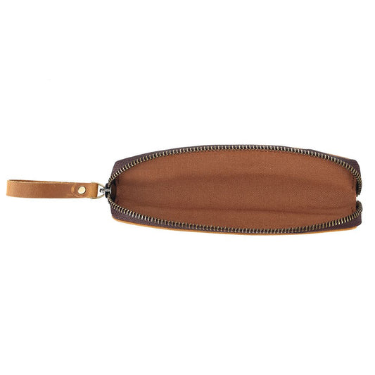 Leather Pen Pouch with Zippered Closure and Tool Holder, Leather Pencil Case for Office, Work, and Travel, Compact Pen Organizer for Writing Tools, Premium Handmade Stationery Pouch