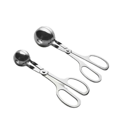 2 pack Meat Maker Tools Dough Meatball Scoop Non Stick Stainless Steel for Rice Meat Cookie Making（1 big and 1 small）