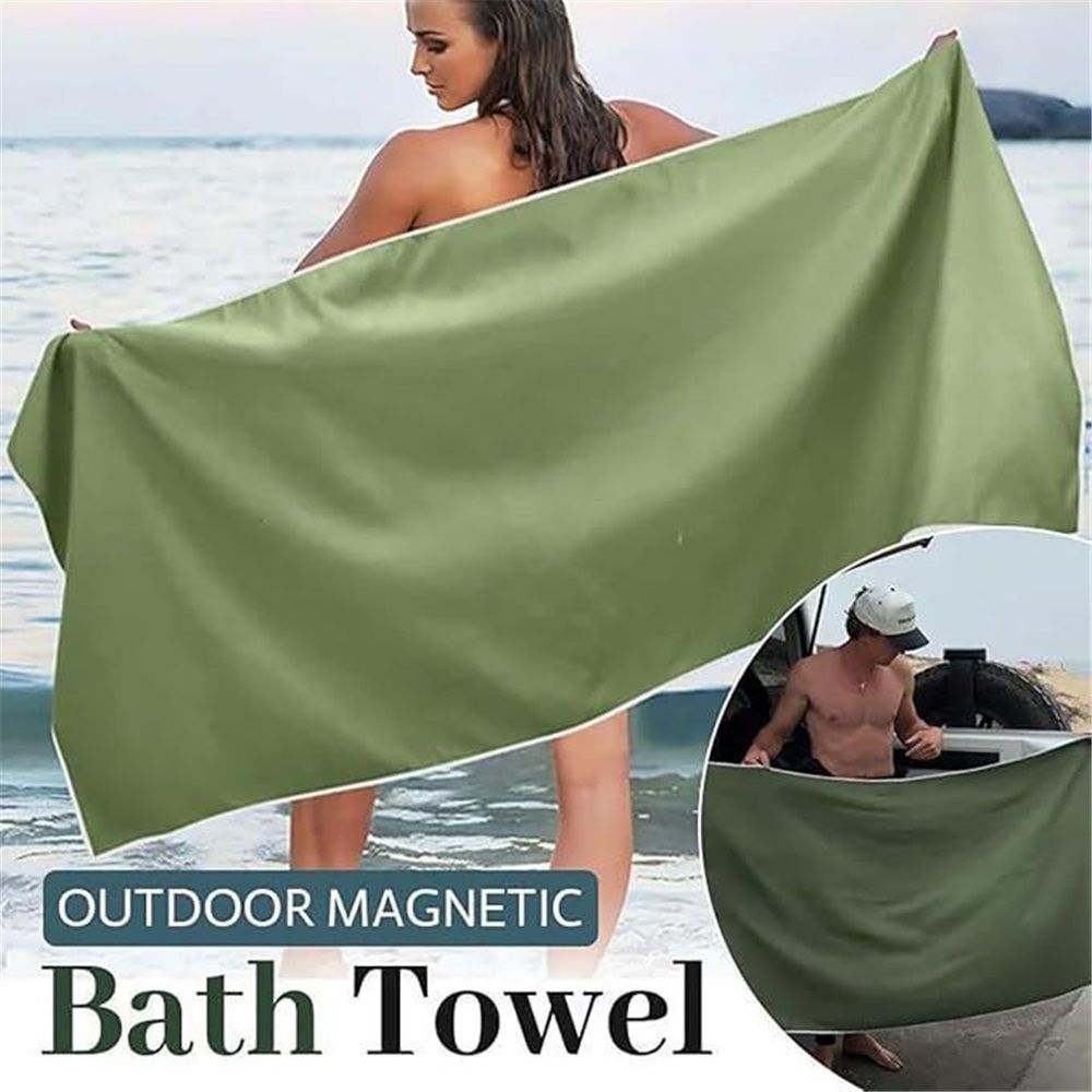 Magnetic Bath Towel Oversized Quick-Dry Microfiber Towel with Magnetic Closure, Super Absorbent & Sand-Resistant for Beach, Pool, Travel, Gym & Camping 75"x30"