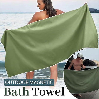 Magnetic Bath Towel Oversized Quick-Dry Microfiber Towel with Magnetic Closure, Super Absorbent & Sand-Resistant for Beach, Pool, Travel, Gym & Camping 75"x30"
