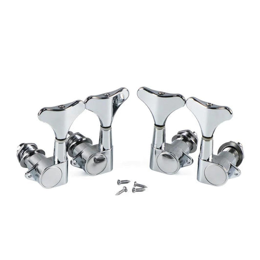4 pack（2 left+2 right）Full Sealed Machine Heads Tuners Tuning Pegs Keys with Y-Style Button for Electric Bass