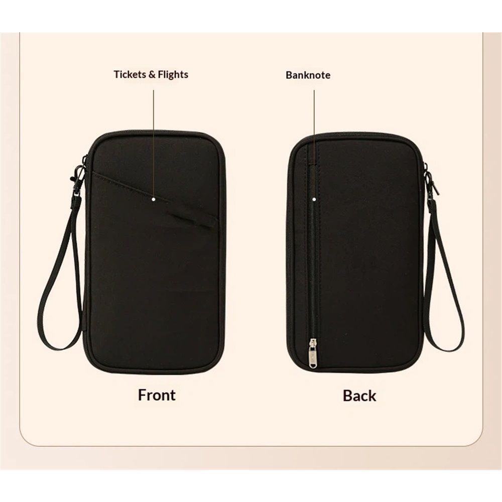 Family Passport Holder,Upgraded Material Travel Passport Wallet ,Travel Document Organizer Case for Passport,Card and Money（black）