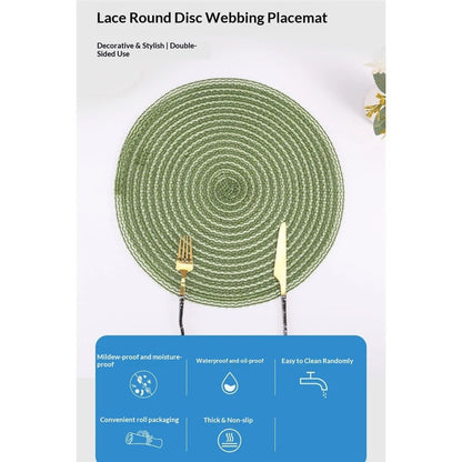 Textured Placemats 15 Inches Round, Set of 6 – Modern Traycloth Table Mats for Home, Dining Room Décor, Banquets, Indoor & Outdoor and Special Events