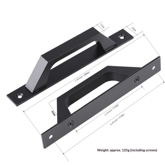 Sliding barn Door Handle Wooden Door Handle 20cm, for Sliding Doors or Revolving Doors Functional and Comfortable Door Handle