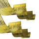 2 Piece Gold Metallic Plastic Fringed Ceiling Curtains, 33cm*450cm, Shimmering Party Decorations, Photo Backdrops