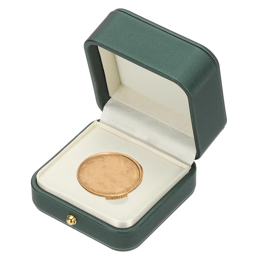 2 pack Coin Display Box, Coin Presentation Display Box Coin Box Coin Case with Coin Holder Fit 35mm Coin for Silver Dollar Collectors, Green（only 2 storage boxes available）