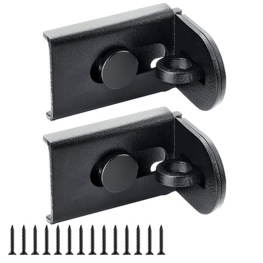 2 pack Sliding Door Lock, 90 Degree Door Hasp Latch Lock, Stainless Steel Security Right Angle Padlock with Screws for Push/Sliding/Barn Doors (black, small)