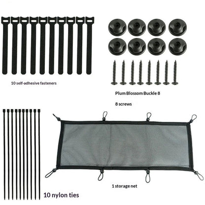 Under Desk Cable Management Net – Flexible Wire Organizer – Elastic Mesh Kit for Standing & Office Desks – Adhesive Positioning and Screw Lock Black