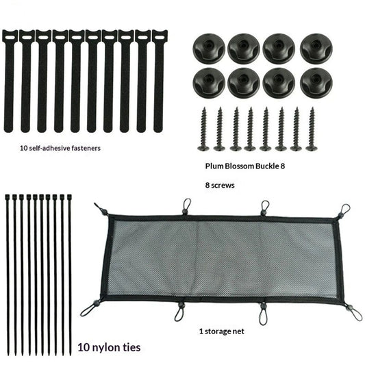Under Desk Cable Management Net – Flexible Wire Organizer – Elastic Mesh Kit for Standing & Office Desks – Adhesive Positioning and Screw Lock Black