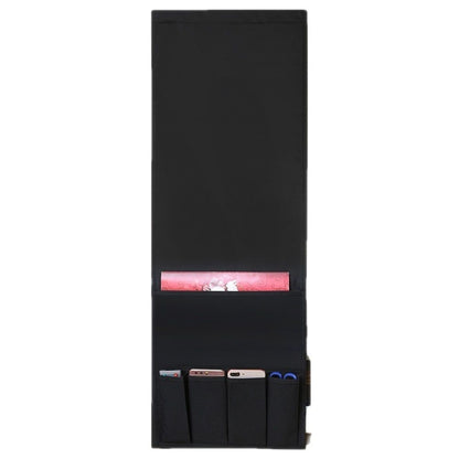 TV Remote Control Holder Couch Caddy, Non-slip Bedside Caddy Organizer with Pockets for Key Glasses Phone Magazine Holders (Black, 32.6"x12.8",Handbag only)