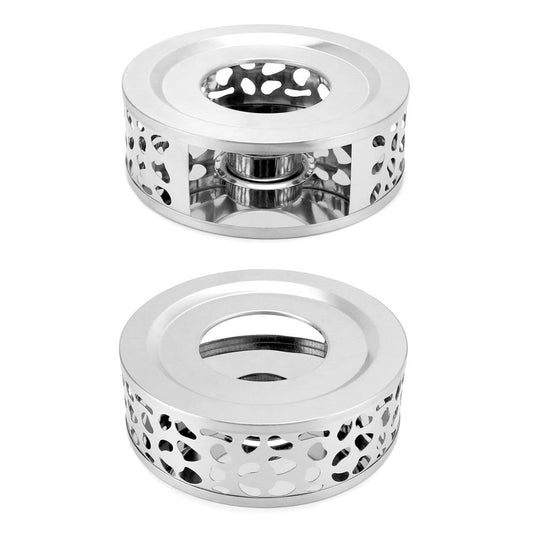 2 pack Stainless Steel Teapot Warmer, Teapot Heater with Tealight Holder Stainless Steel Candle Base Coffee Tea Warmer for Ceramic Teapot and Other Heatproof Dish（does not contain candles）