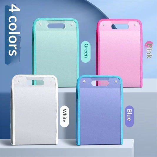 4 Pcs Vertical Expanding File Organizer 13 Pockets, A4 Expanding File Folder with Colorful Labels and Expandable Cover Large Capacity for Work School Home Office (240mm*360mm)