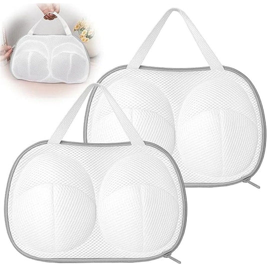 3Pcs Bra Wash Bags for Laundry Lingerie Brassiere Bag bra washing protector holder for Washing Machine (gray, A to C Cups)