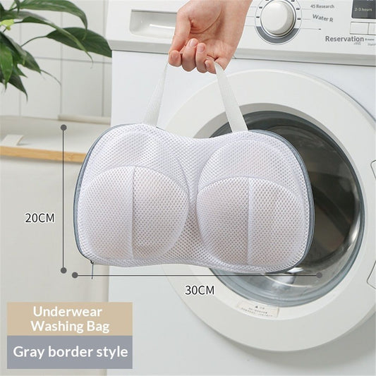 3Pcs Bra Wash Bags for Laundry Lingerie Brassiere Bag bra washing protector holder for Washing Machine (gray, A to C Cups)