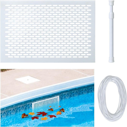 Pool Skimmer Leaf Guards For Inground Pools, Rust-Proof Above Ground Pool Skimmer Screen Net Cover For Prevent Blockage Skimmer Catcher with Elastic Rope And Telescopic Rod For Simple Installation
