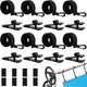 Pool Solar Cover Reel Clips & Straps Kit 24Pcs, Pool Solar Blanket Straps Kit Including 8 Straps with Hooks, 8 Clamps & 8 Touch Fastener