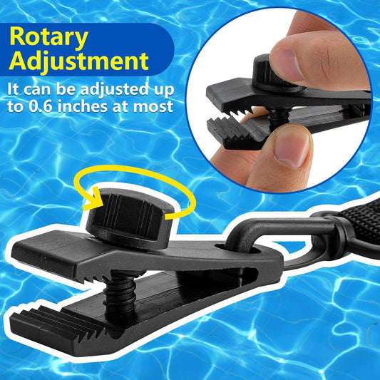 Pool Solar Cover Reel Clips & Straps Kit 24Pcs, Pool Solar Blanket Straps Kit Including 8 Straps with Hooks, 8 Clamps & 8 Touch Fastener