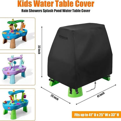 Kids Water Table Cover Fit Rain Showers Splash Pond Water Table,Waterproof Dust Proof Anti-UV Outdoor Toys Cover-Cover（Only dust cover）