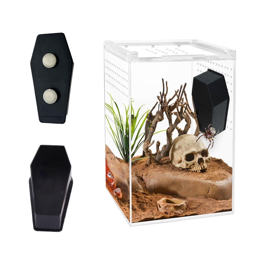 3 Pack Jumping Spider Coffin with Magnets for Pet Spider, Jumping Spider Enclosure Accessories, Spider Terrarium Decoration