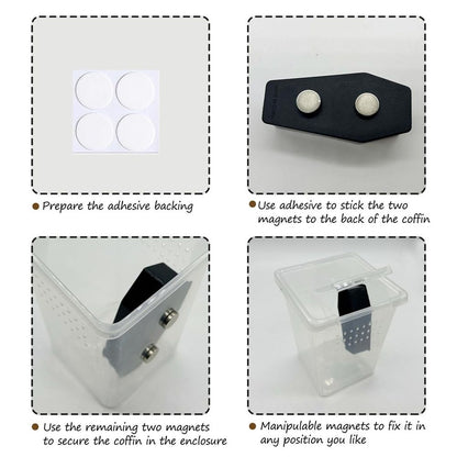 3 Pack Jumping Spider Coffin with Magnets for Pet Spider, Jumping Spider Enclosure Accessories, Spider Terrarium Decoration