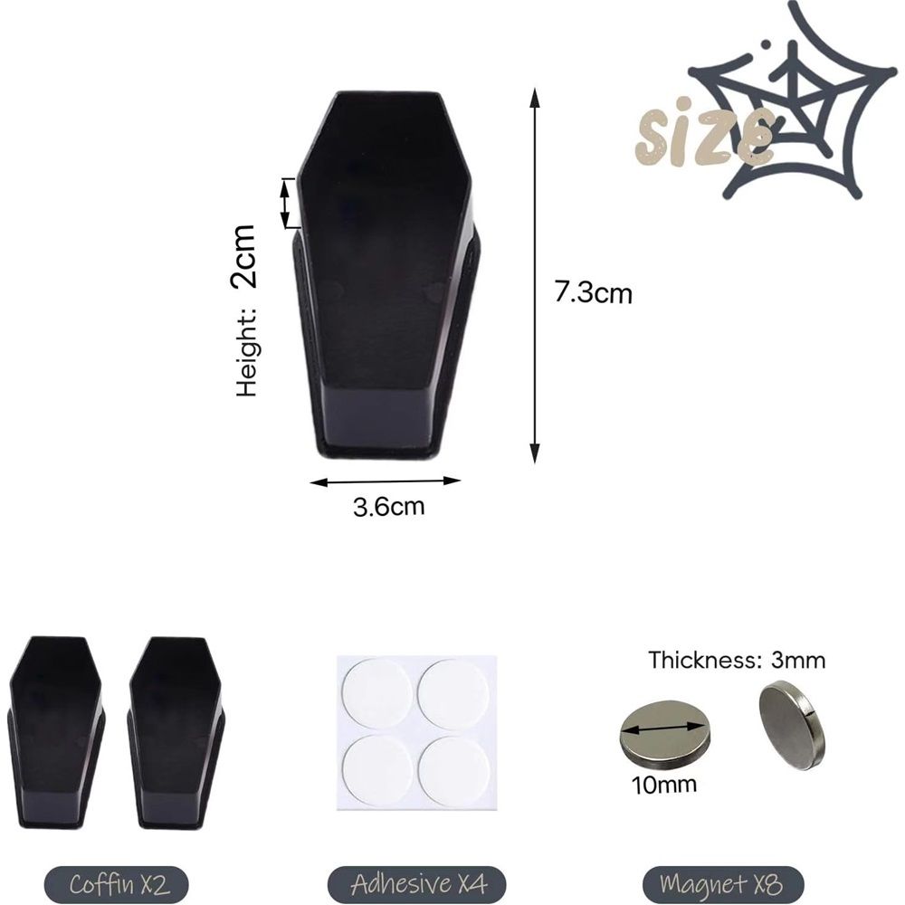 3 Pack Jumping Spider Coffin with Magnets for Pet Spider, Jumping Spider Enclosure Accessories, Spider Terrarium Decoration