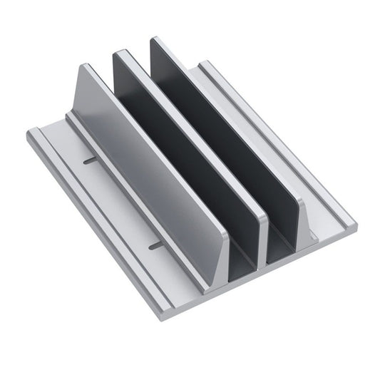 New Vertical aluminum alloy Laptop Stand, Adjustable 2 Slot Aluminum Desktop Holde, Fits Gaming Laptops (Silver)