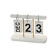 Perpetual Daily Flip Calendar for Desk Reusable Office Desktop Decor Home Accessories Photography Props (White)