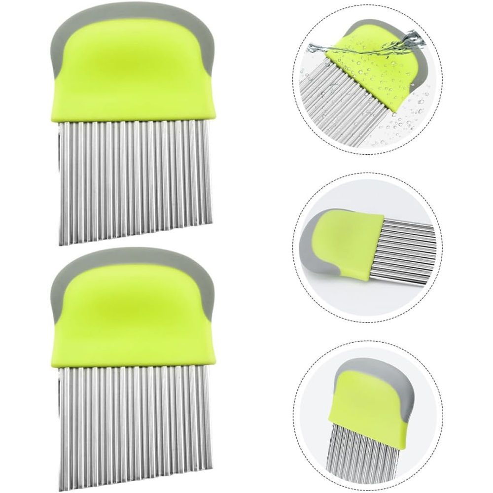 2 pack Crinkle Cutter for Veggies Potato Cutter for Fries, Stainless Steel Blade, Potato Slicer French Fry Crinkle Cutter, Crinkle Chopper Wavy Cutting Tool for Potatoes Carrots Cucumbers