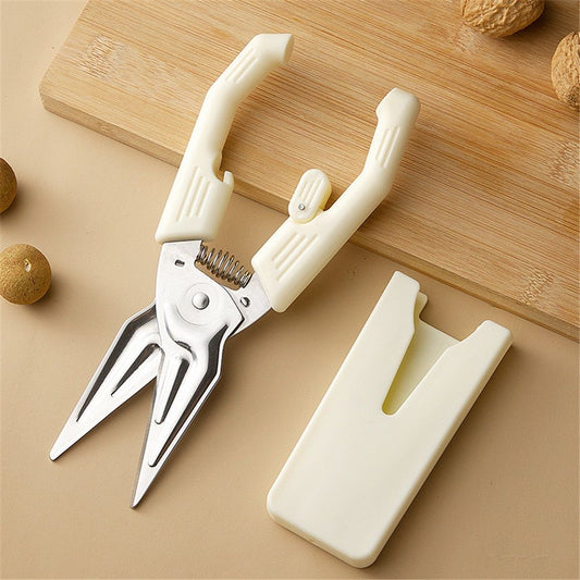 Stainless Steel Kitchen Shears with Holder - Perfect for Herbs, Floral Trimming and Kitchen Use（magnetic cover）