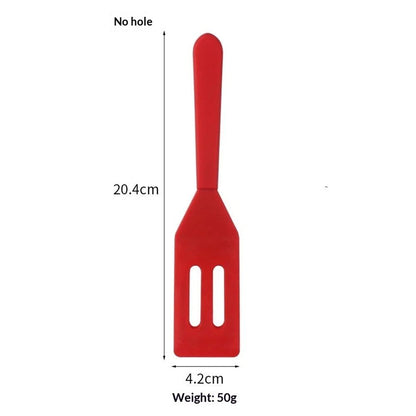 2 pack Baking Mini Serving Spatula, 20.3cmX4.2cm, Heat-Resistant Flexible Nonstick Silicone, Red and black