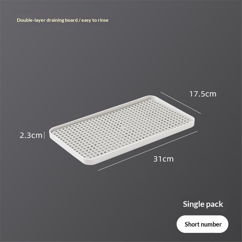 2-Tier Drain Tray for Kitchen Counter, Detachable Plastic Dish Drainer Drying Rack, Multi-Functional Tea/Fruit/Vegetable Drain Board Caddy