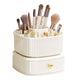 360 Degree Rotatable Pen Holder with Drawer, 5 Slots Office Desk Organizer Pen Holder for Desk Multi-Functional Pencil Box Desktop Stationary Organizer（milky white,Only makeup box available）