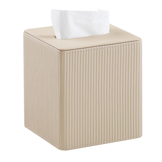 Leather Tissue Box Cover Square Tissue Box Holder for Bathroom Vanity Countertop Night Stands Bedroom Office Desk,Modern Tissue Decorative Organizer with Magnetic Closure（Only tissue box）