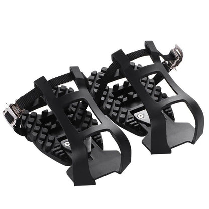 1 pairs Bike Bicycle Toe Clips Cage ONLY - Convert Pedals to Dual Function Pedals - Ride with Sneakers - black