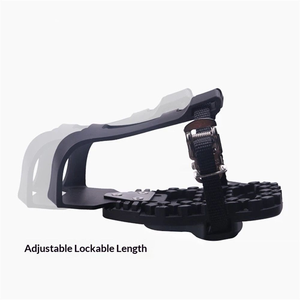 1 pairs Bike Bicycle Toe Clips Cage ONLY - Convert Pedals to Dual Function Pedals - Ride with Sneakers - black
