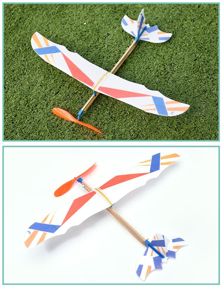 3pcs Rubber Band Powered Aircraft Airplane Model Indoor Outdoor Toys for Kids Children (Random Pattern)