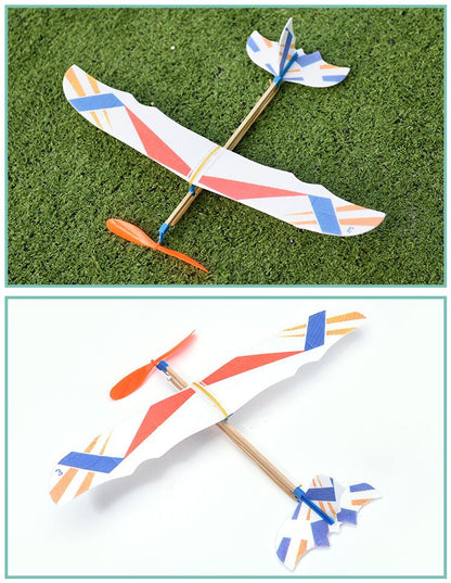 3pcs Rubber Band Powered Aircraft Airplane Model Indoor Outdoor Toys for Kids Children (Random Pattern)