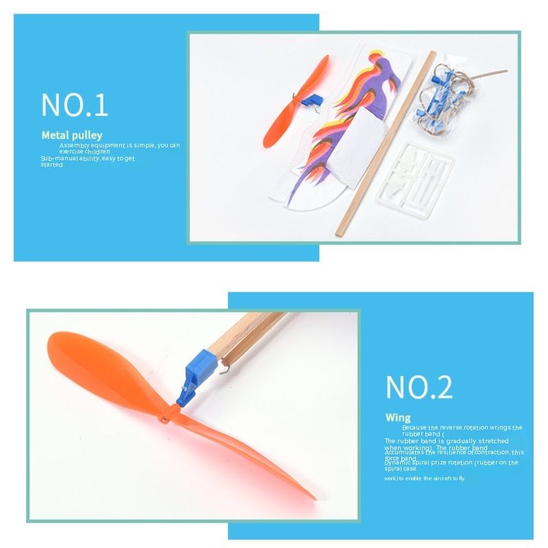 3pcs Rubber Band Powered Aircraft Airplane Model Indoor Outdoor Toys for Kids Children (Random Pattern)