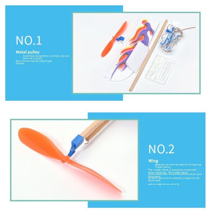 3pcs Rubber Band Powered Aircraft Airplane Model Indoor Outdoor Toys for Kids Children (Random Pattern)