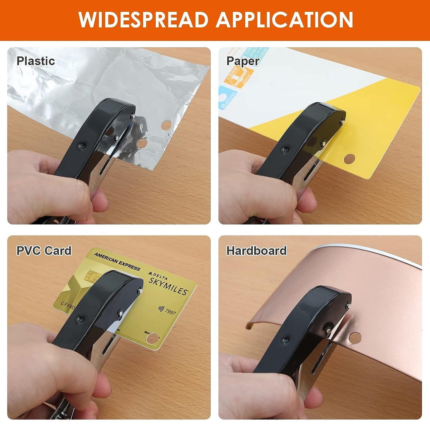 Hole Punch10mm Single Hole Punch,Heavy Duty Hole Puncher Single,Paper Punch Portable Hand Held Long Hole Punch for Paper Cards