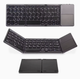 Foldable Bluetooth Keyboard with Touchpad, Wireless Portable Keyboard, Ultra Slim Rechargeable Folding Keyboard with Full-Size Keys for iOS Android Windows Laptop Tablet PC,Black
