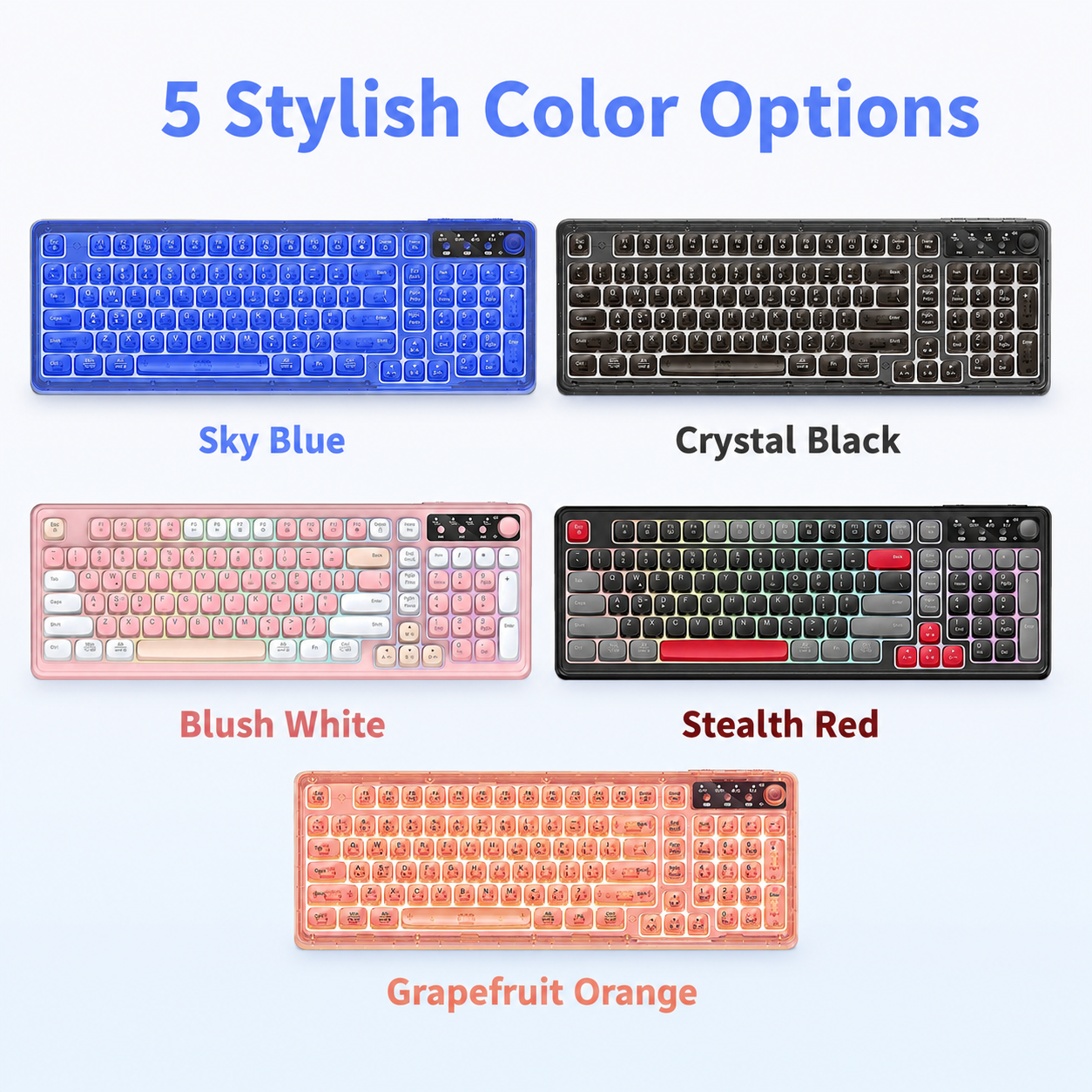 RGB Backlit Wired Mechanical Gaming Keyboard, 104 Keys Full Size Hot Swappable Keyboard with Aluminum Base, Noise Absorbing Foam, Tactile Brown Switch, Programmable Keys & Volume Knob for PC Mac,Nebula Purple