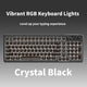 Tri-Mode Wireless Mechanical Keyboard, Bluetooth 5.0/2.4G/USB-C, 96% Layout RGB Backlit Keyboard, Hot Swappable Quiet Switch, Programmable Keys, Multi-Device for PC Mac iOS Android,Crystal Black