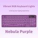 Tri-Mode Wireless Mechanical Keyboard, Bluetooth 5.0/2.4G/USB-C, 96% Layout RGB Backlit Keyboard, Hot Swappable Quiet Switch, Programmable Keys, Multi-Device for PC Mac iOS Android,Nebula Purple