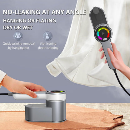 Portable Steamer for Clothes Handheld Steaming Ironing Machine, 6 Gears Adjustable Ironing Steaming Steamer Iron, Color Screen Display Dry Wet 1200W Wrinkle Remover Clothes Iron