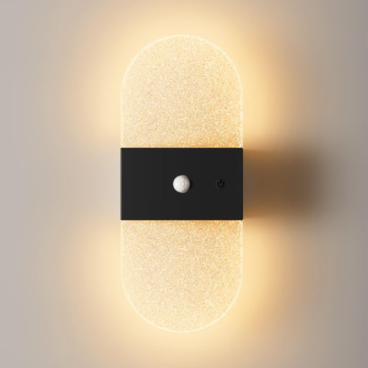 Rechargeable Motion Sensor Night Light, Wall Mounted LED Lamp with Magnetic Base, 3 Color Temperatures, 12 Hour Always-On Mode, 60 Day Sensing Mode, No Wiring Required (White Oval)